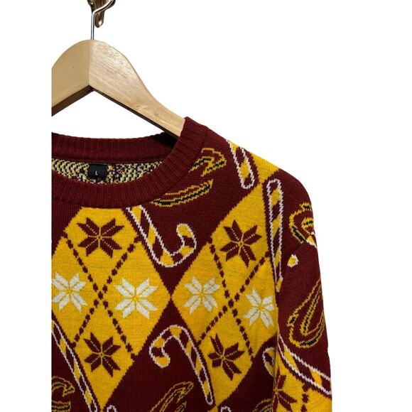 Cleveland Cavs Cavaliers sweater ugly Christmas sweater NBA red and yellow sz L - Picture 2 of 7